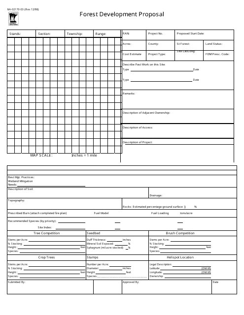 Form NA-02170-03 Forest Development Proposal - Minnesota