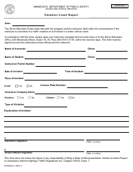 Document preview: Form PS32004-01 Violation Crash Report - Minnesota