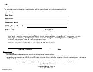 Form PS36008-10 &quot;Application for Driver Training Instructor's License&quot; - Minnesota, Page 2