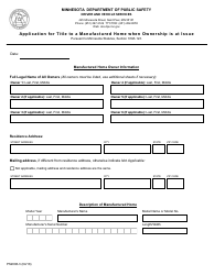 Form PS2008-3 Application for Title to a Manufactured Home When Ownership Is at Issue - Minnesota, Page 2