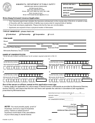 Document preview: Form PS2408-14 Drive-Away/In-transit License Application - Minnesota