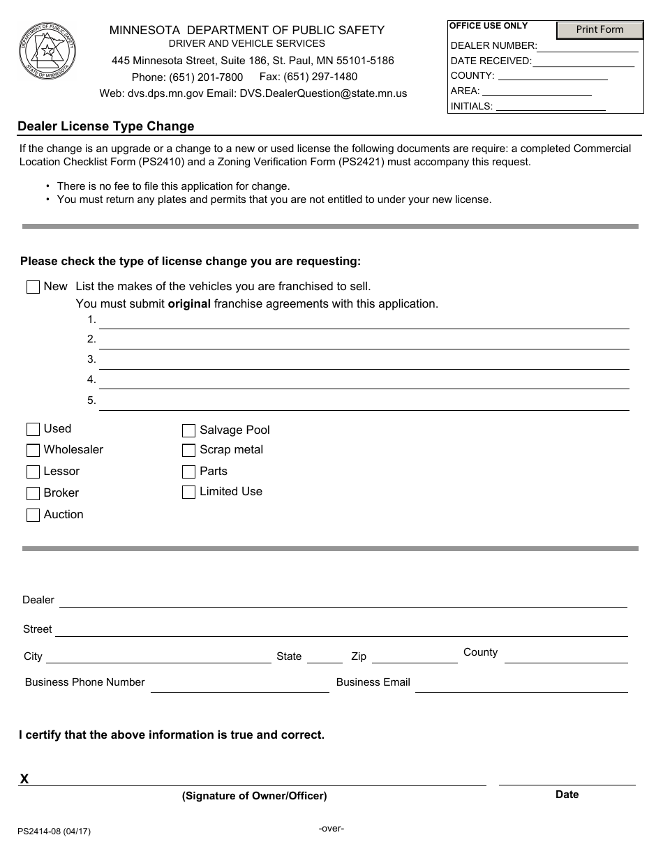Form PS241408 Fill Out, Sign Online and Download Fillable PDF