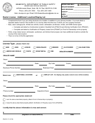 Form PS2412-10 Dealer License Location/Address Change - Minnesota, Page 2