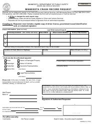 Document preview: Form PS2503-12 Minnesota Crash Record Request - Minnesota