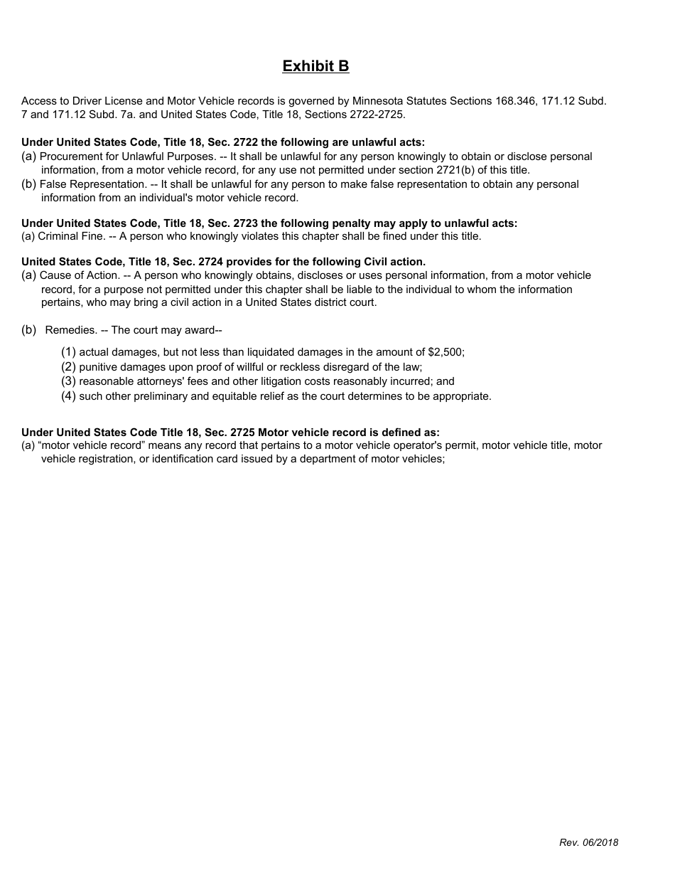 Individual Records Access Agreement Form - Minnesota, Page 6