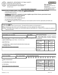 Document preview: Form PS2502A-21 Dvs Record Request - Minnesota