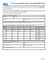 Document preview: Law Enforcement Officers Killed or Assaulted (Leoka) Report Form - Minnesota