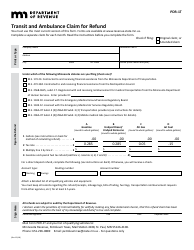 Form PDR-1T Transit and Ambulance Claim for Refund - Minnesota