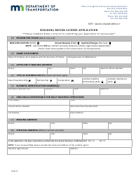 Document preview: Building Mover License Application Form - Minnesota