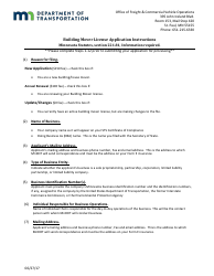 Building Mover License Application Form - Minnesota, Page 5