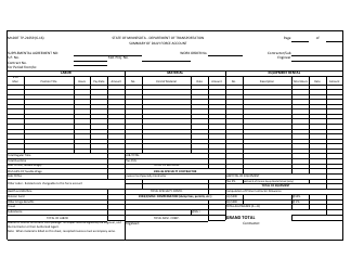 Form TP-21659 &quot;Summary of Daily Force Account&quot; - Minnesota