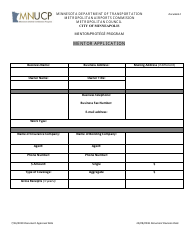 Document preview: Mentor Application Form - Mentor/Protege Program - Minnesota