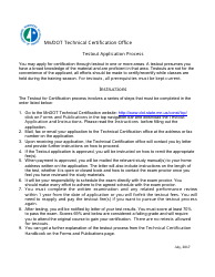 Test-Out Application for Mn/Dot Technical Certification - Minnesota