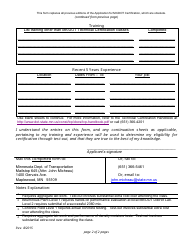 Test-Out Application for Mn/Dot Technical Certification - Minnesota, Page 4