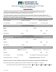 Trainee Application Form - on-The-Job Training Program - Minnesota