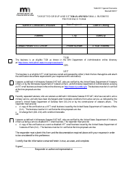 Document preview: Targeted Group and Veteran-Owned Small Business Preference Form - Minnesota