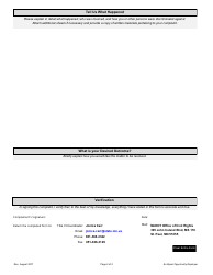 Title VI Discrimination Complaint Form - Minnesota, Page 2