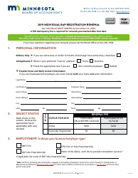 Individual Rap Registration Renewal Form - Minnesota