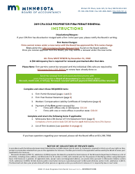 CPA Sole Proprietor Firm Permit Renewal - Minnesota