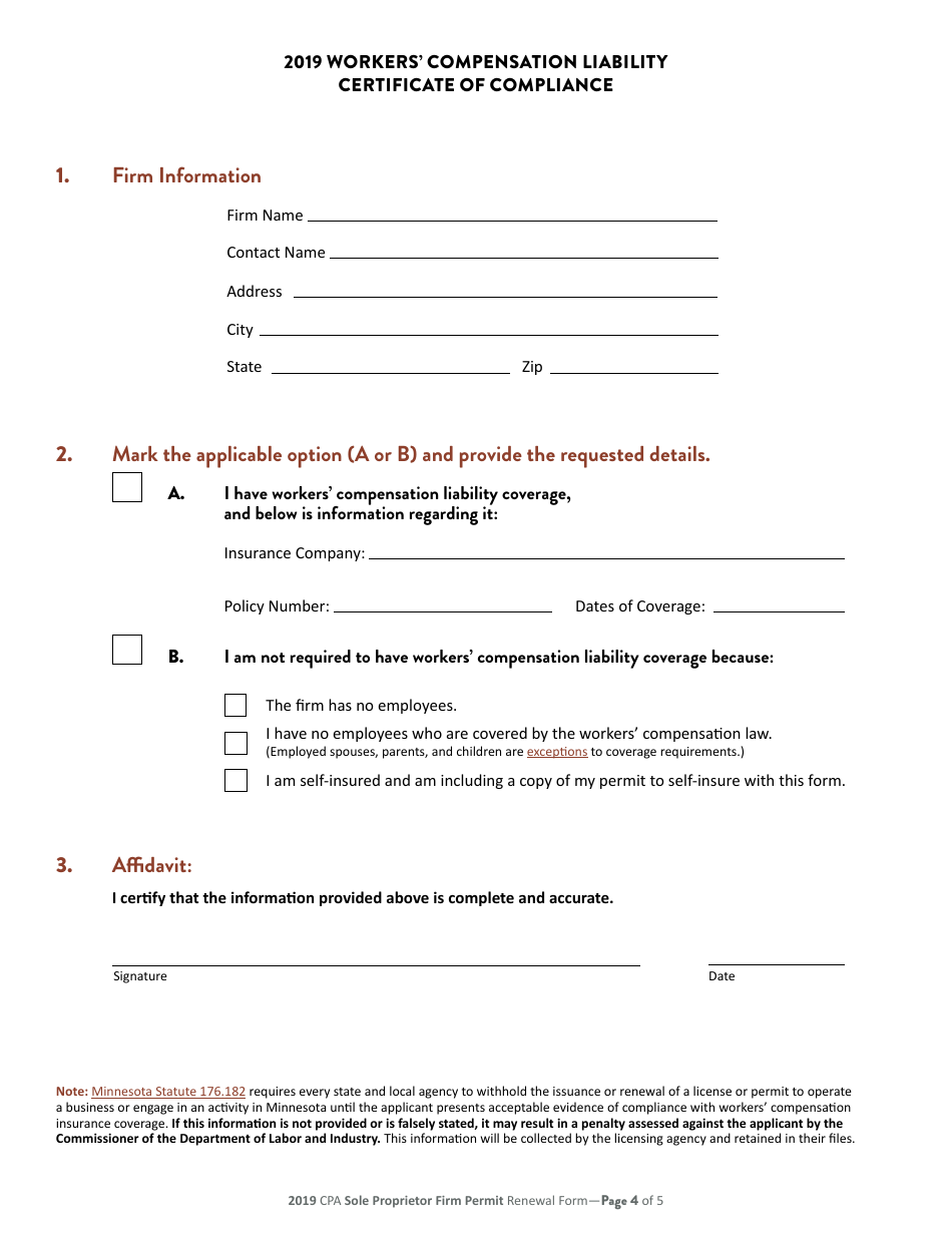 CPA Sole Proprietor Firm Permit Renewal - Minnesota, Page 5