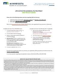 Application for Minnesota CPA Firm Permit - Minnesota