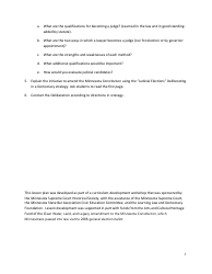 Understanding the Minnesota Judiciary: Impartiality and Elections Lesson Plan - Grades 9-12 - Minnesota, Page 3