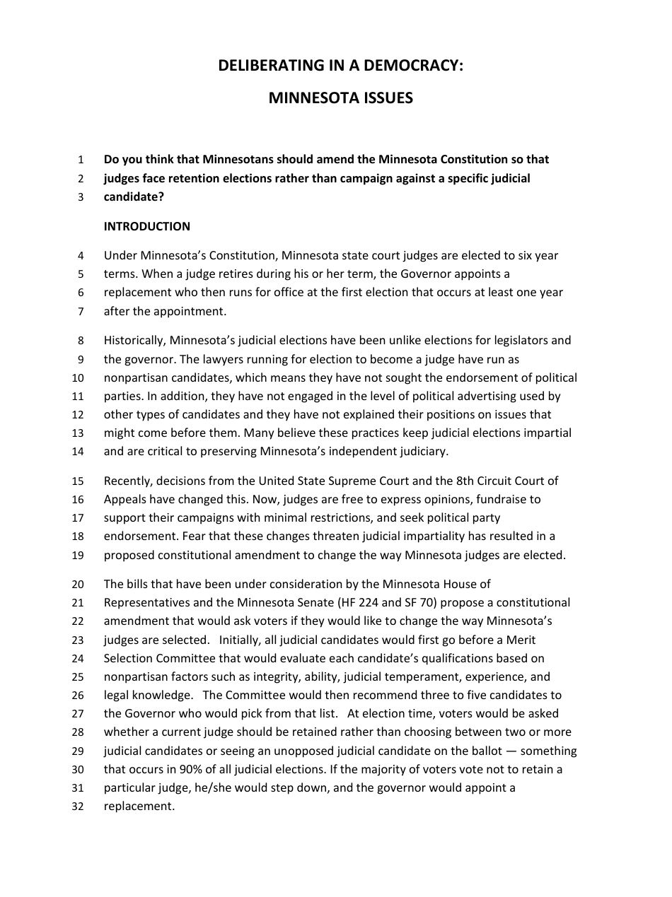 Understanding the Minnesota Judiciary: Impartiality and Elections Lesson Plan - Grades 9-12 - Minnesota, Page 4