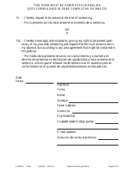 Form CRM102 Petition to Enter Plea of Guilty in Misdemeanor or Gross Misdemeanor Case Pursuant to Rule 15 - Minnesota (English/Spanish), Page 6