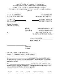 Form CRM704 (11) Petition to Proceed Pro Se Counsel - Minnesota (English/Spanish)