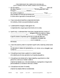 Form CRM704 (11) Petition to Proceed Pro Se Counsel - Minnesota (English/Spanish), Page 2