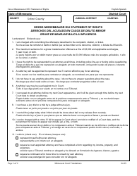 Document preview: Gross Misdemeanor Dui Statement of Rights - Minnesota (English/Spanish)