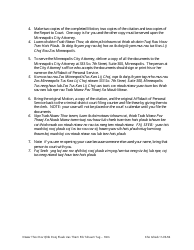 Motion to Re-open a Previously Paid Citation - County of Hennepin, Minnesota (English/Hmong), Page 2