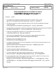 Gross Misdemeanor Dui Statement of Rights - Minnesota (English/Cambodian)