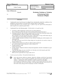 Document preview: Probation Violation or Violation of Sentencing Order Statement of Rights - Minnesota (English/Vietnamese)