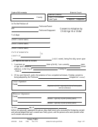 Document preview: Form AD0204 Consent to Adoption by Child Age 14 or Older - Minnesota
