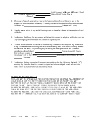 Form AD0203 Consent of Parent to Adoption by Stepparent and Waiver of Notice of Adoption Hearing - Minnesota, Page 2