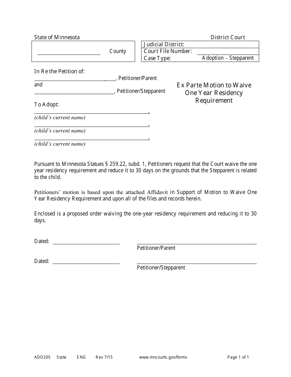 Form ADO205 - Fill Out, Sign Online and Download Printable PDF ...