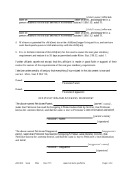 Form ADO206 Affidavit of Petitioners in Support of Ex Parte Motion to Waive One Year Residency Requirement - Minnesota, Page 2