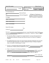 Document preview: Form ADO209 Affidavit of Petitioners in Support of Motion to Waive Post-placement Assessment - Minnesota