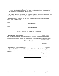 Form ADO209 Affidavit of Petitioners in Support of Motion to Waive Post-placement Assessment - Minnesota, Page 3