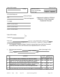 Form ADO210 Stepparent Adoption Affidavit Checklist if Post-placement Assessment Waived - Minnesota