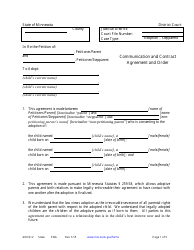 Form ADO212 Communication and Contract Agreement and Order - Minnesota
