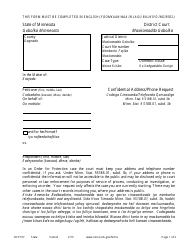 Form OFP107 Confidential Address/Phone Request - Minnesota (English/Somali)