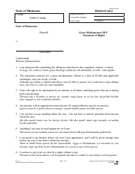 Gross Misdemeanor Dui Statement of Rights - Minnesota (English/Somali)