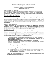 Document preview: Form OFP101 Instructions to Apply for an Order for Protection - Minnesota (English/Somali)