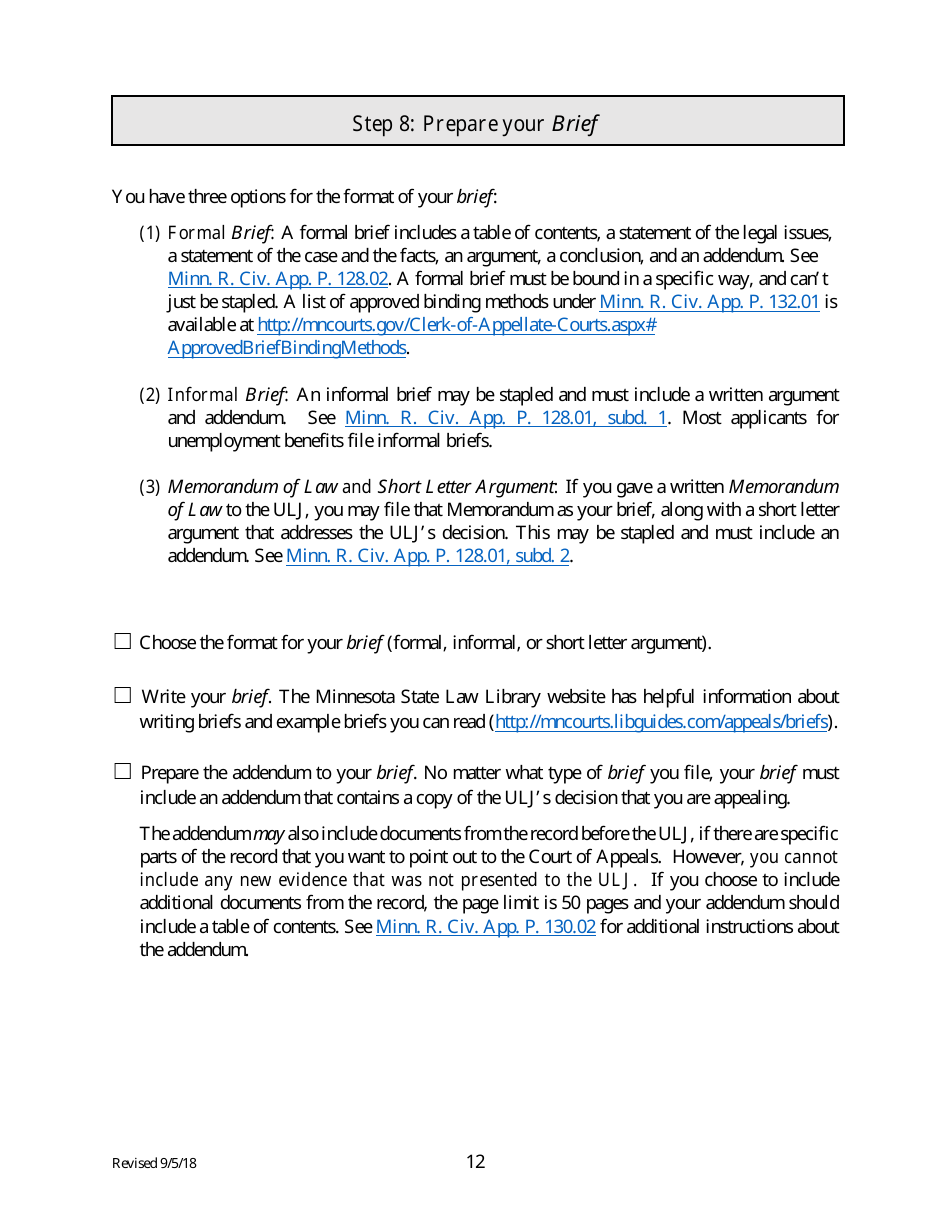 Unemployment Appeal Packet - Minnesota, Page 12