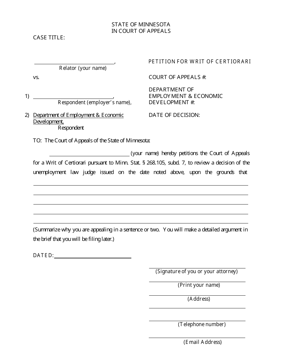 Minnesota Unemployment Appeal Packet - Fill Out, Sign Online and ...