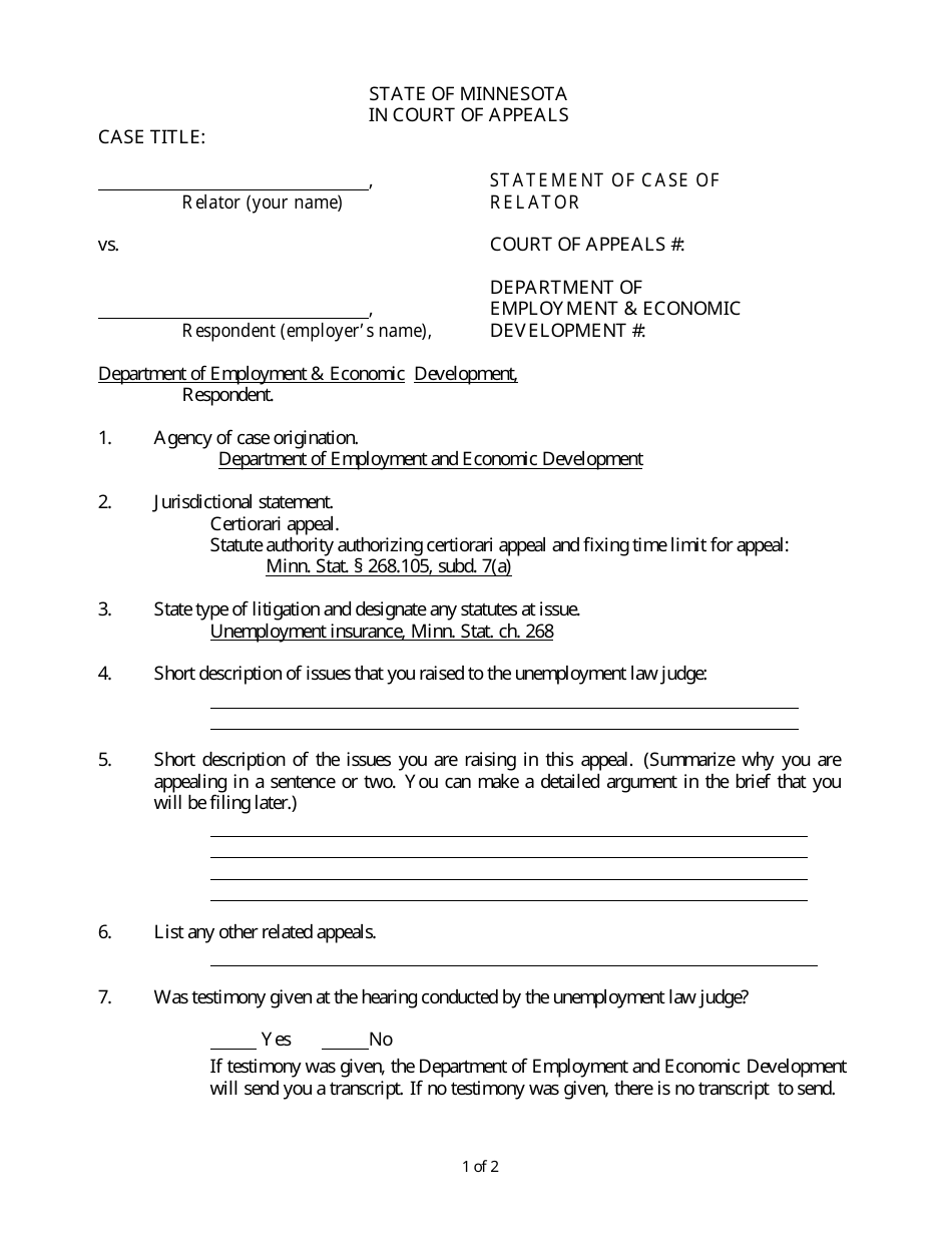 Unemployment Appeal Packet - Minnesota, Page 17