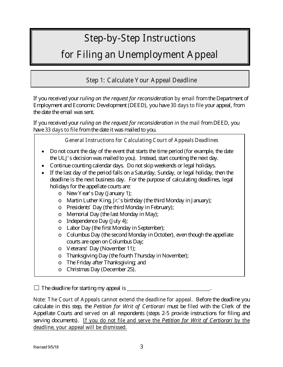 Unemployment Appeal Packet - Minnesota, Page 3