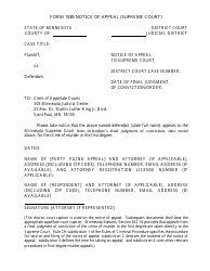 Document preview: Form 103B Notice of Appeal (Supreme Court) - Minnesota